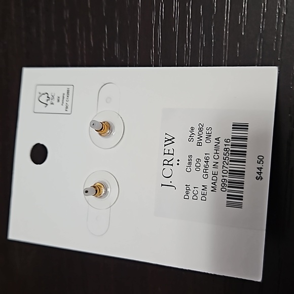 NEW J Crew Green Gold Crystal Drop Earrings - Picture 6 of 6